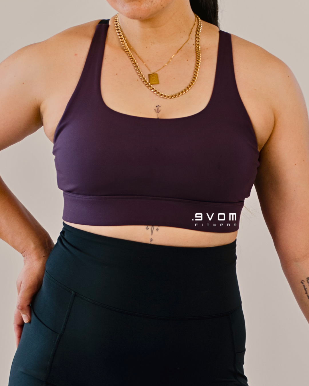 Elevate Mesh Sports Bra Plum | By Evom