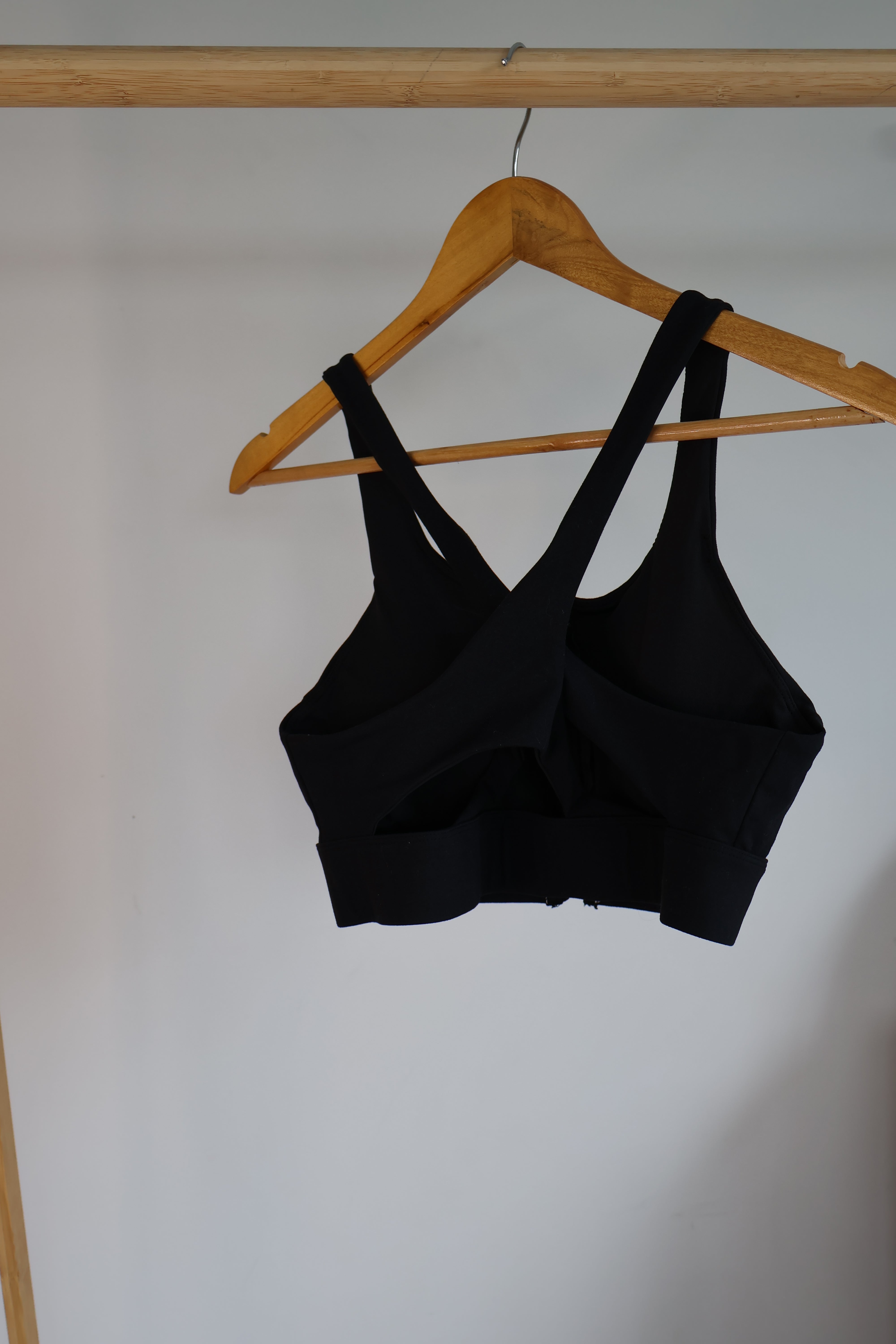 SECONDS - Black zip up Sports Bra