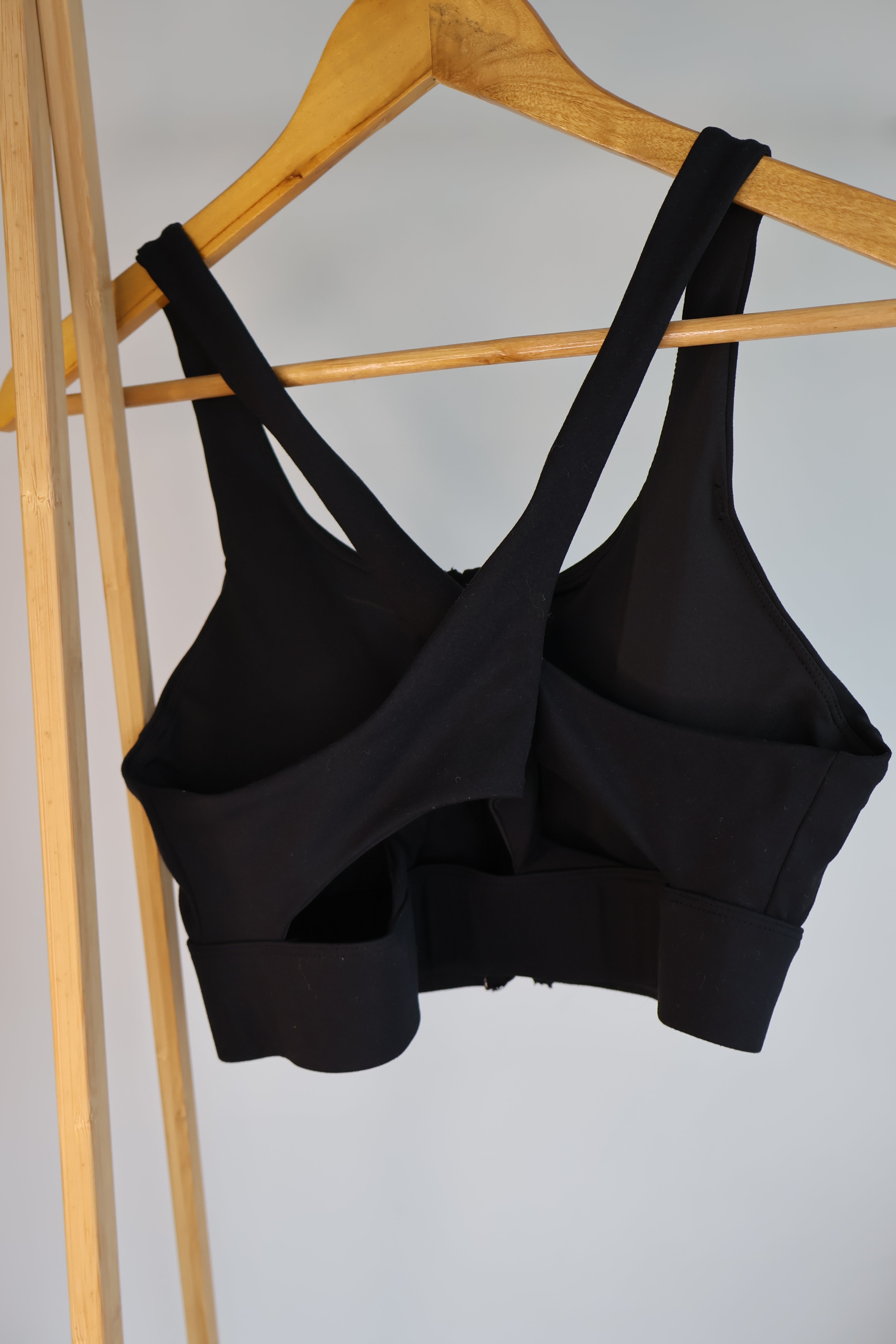 SECONDS - Black zip up Sports Bra