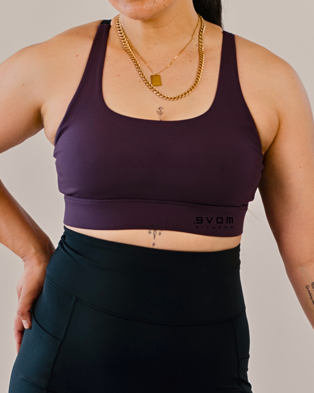 Elevate Mesh Sports Bra Plum | By Evom