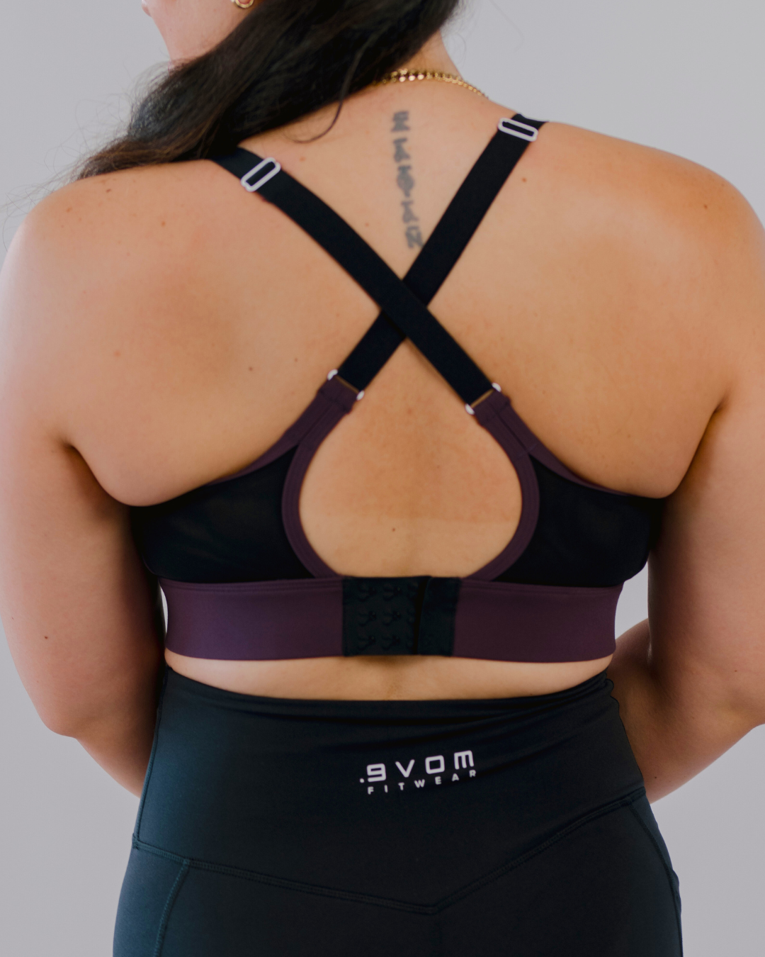 Elevate Mesh Sports Bra Plum | By Evom