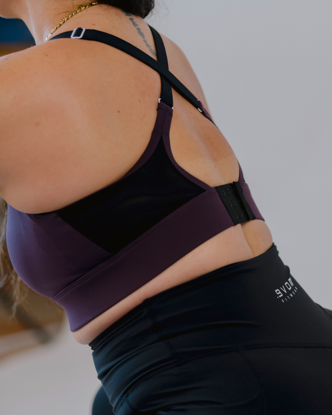 Elevate Mesh Sports Bra Plum | By Evom