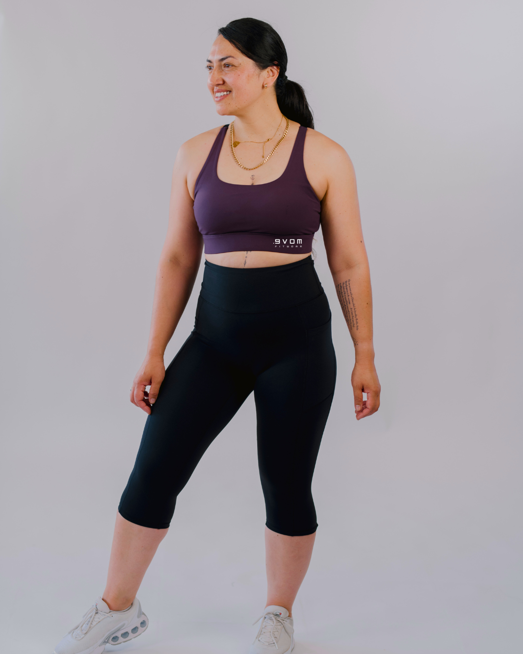 Elevate Mesh Sports Bra Plum | By Evom