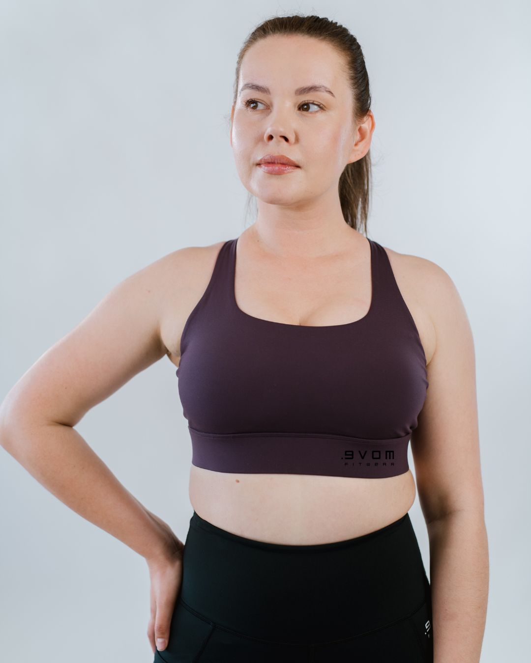 Elevate Mesh Sports Bra Plum | By Evom
