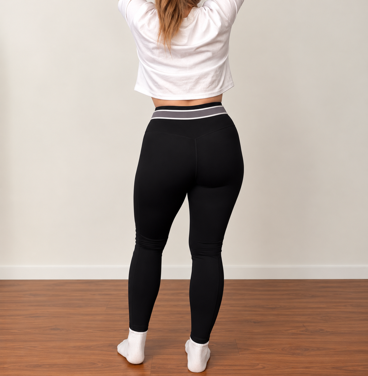 Black tights with drawsting