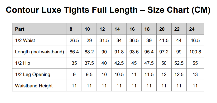 Contour Luxe Full Length Tights | By Evom