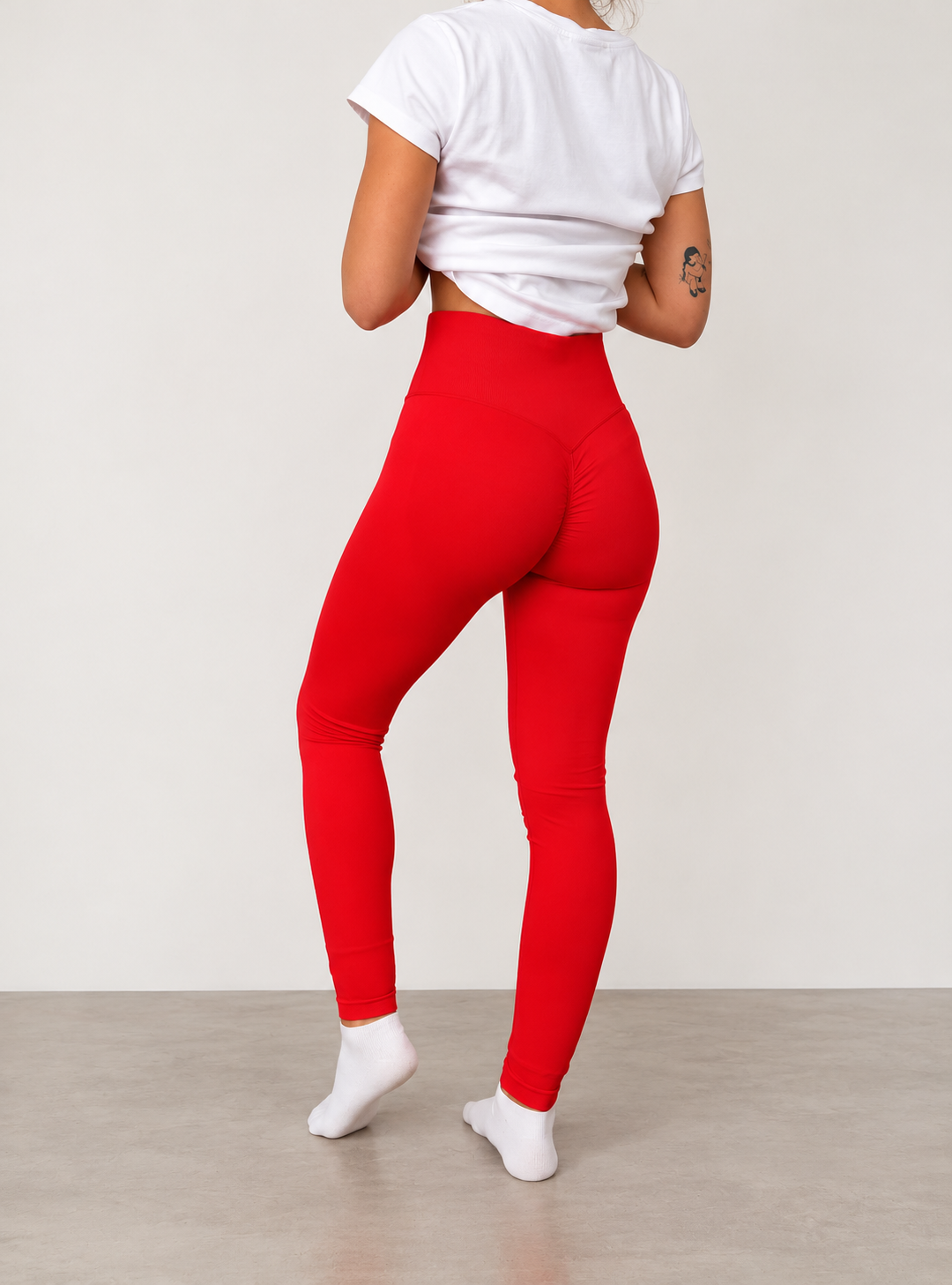 Red Scrunch Bum Tights